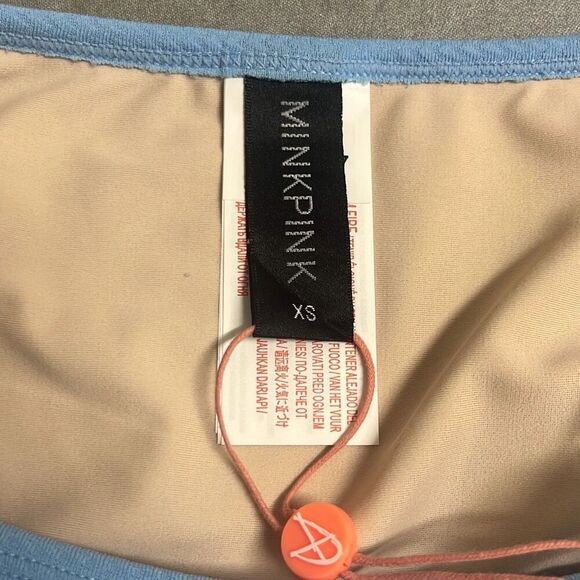 Minkpink Revolve Spero Swim Bikini Bottoms Corn Blue Textured Ruffles XS NWT - Picture 5 of 8